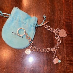 Tiffany Chain and Link Charm Bracelet with charms